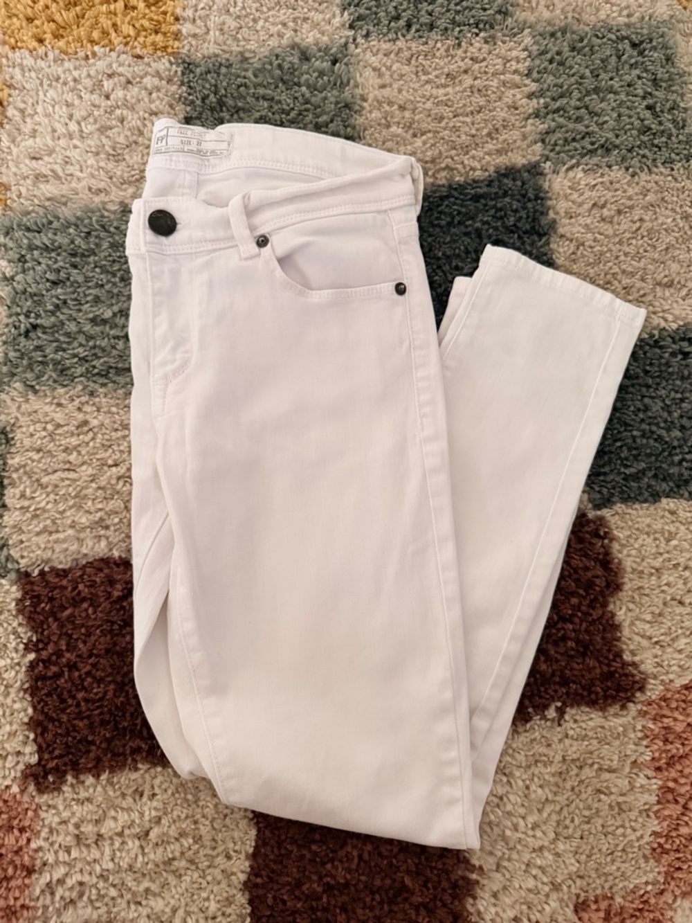 Free People White High-Rise Skinny Jeans